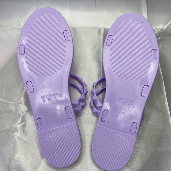 Olivia Miller Women’s Pastel Purple Jelly Slip On Studded Slide Sandals Size 8 - Picture 8 of 12